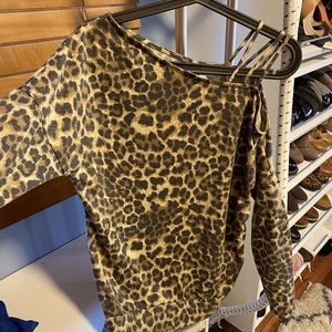 Whir Birch one shoulder strapped animal print top